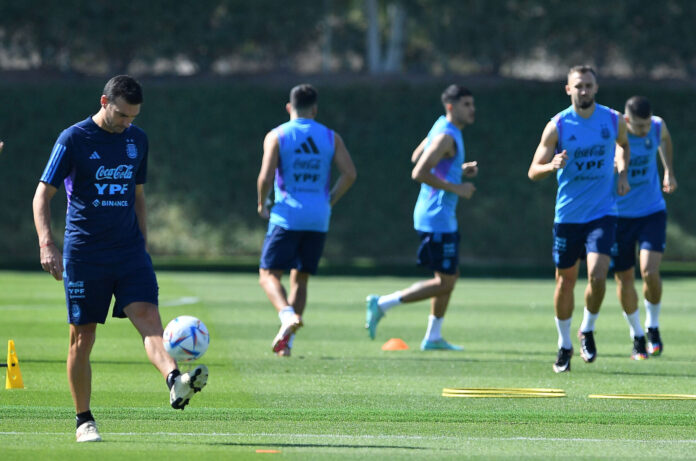 scaloni entrena argentina