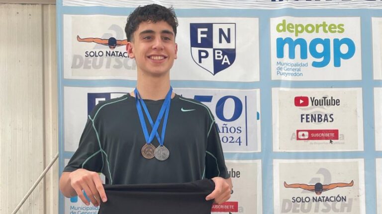 Natación | Dos medallas para Martino Méndez en Mar del Plata