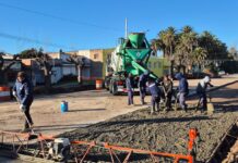 Plan Director de Pavimentación: comenzó el hormigonado del ensanchamiento en Avenida 1