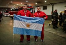 Regresaron los bomberos Lencina y Burnes tras su misión humanitaria en Venezuela