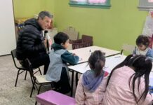 Sciaini visitó instituciones educativas de nivel Inicial y Primario