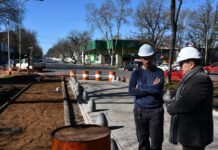 Salomón recorrió los avances en las obras de avenidas Frocham y Moreno