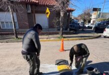 Instalan nuevo reductor de velocidad en Rivadavia y Avellaneda