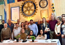 Rotary recibió a joven dinamarquesa y Egüen presentó la agenda internacional de 25 de Mayo