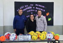 Sciaini y Tossi entregaron materiales deportivos a la Escuela Secundaria 4