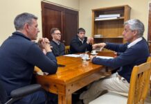 Ruta 205: Sciaini acordó avanzar en convenio de compensación entre Corresur, Bomberos y Hospital