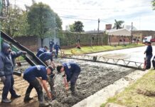 Pavimento | Hormigonan otra cuadra en calle 31 y Egüen planifica obras en el interior
