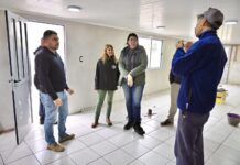 El intendente Egüen recorrió la obra del nuevo espacio para adultos mayores en el Estadio Municipal