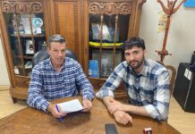 Sciaini firmó contrato para levantar la nueva plaza frente a la terminal e iluminar la bicisenda